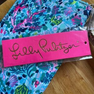 Lilly Pulitzer Blue and Pink Patterned Fabric